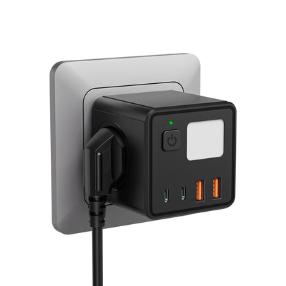 New Safety 3-position (10A/240V) EU/GER 8 in 1 Cube Wall Socket Equipped Small Night Light