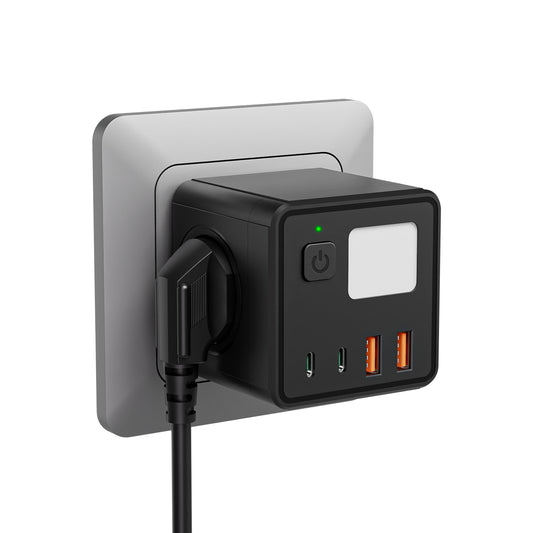 New Safety 3-position (10A/240V) EU/GER 8 in 1 Cube Wall Socket Equipped Small Night Light