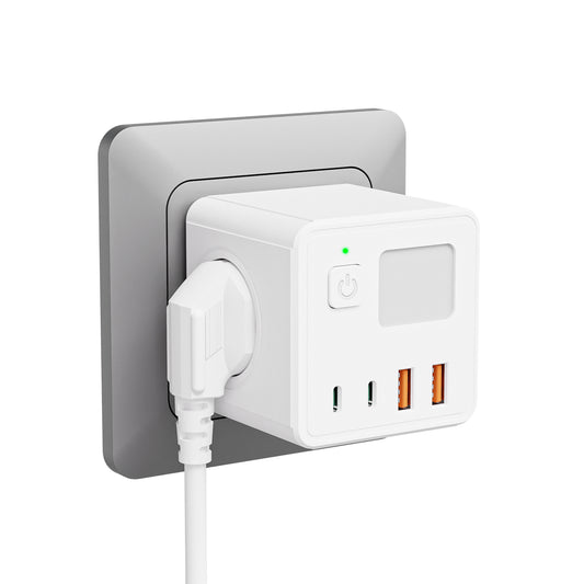 New Safety 3-position (10A/240V) EU/GER 8 in 1 Cube Wall Socket Equipped Small Night Light