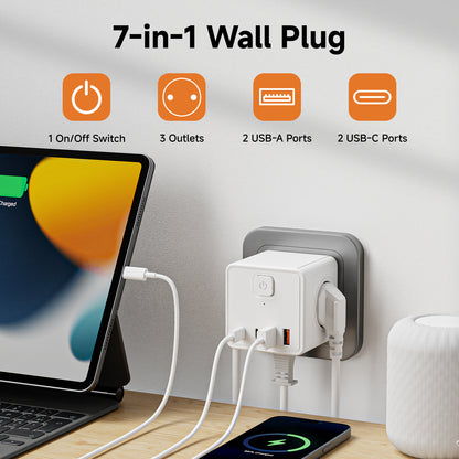 Power Outlet C Usb Port and 3 AC EU Outlet Power Point Supporting Factory Customize Extension Socket