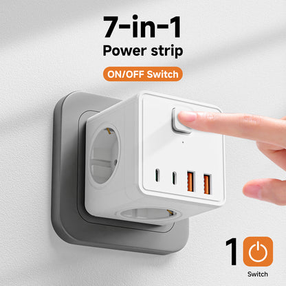 Power Outlet C Usb Port and 3 AC EU Outlet Power Point Supporting Factory Customize Extension Socket